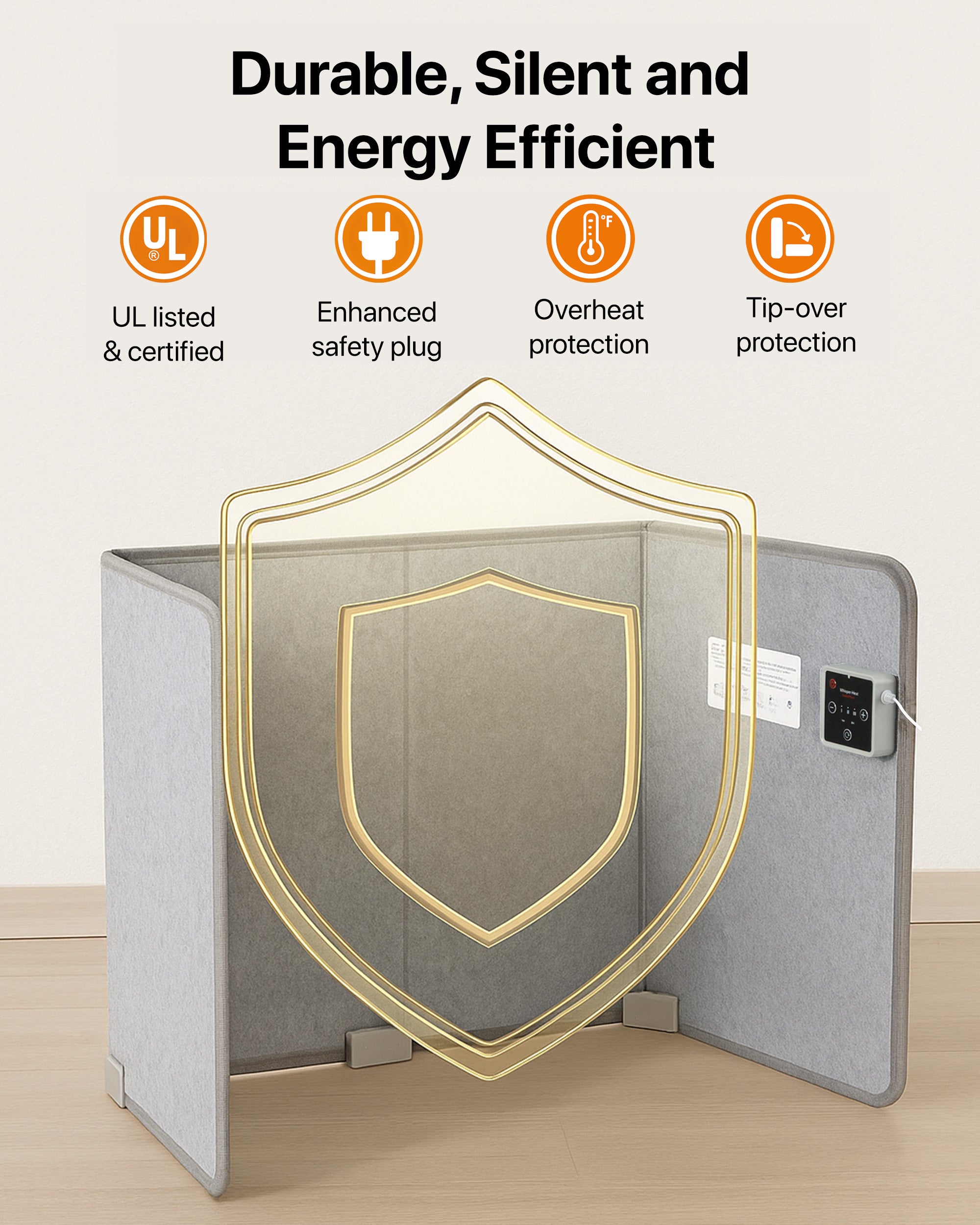 Foldable Space Heater - Silent Radiant Heat - Leg & Foot Warmer with Thermostat (NZ/AU Plug)
