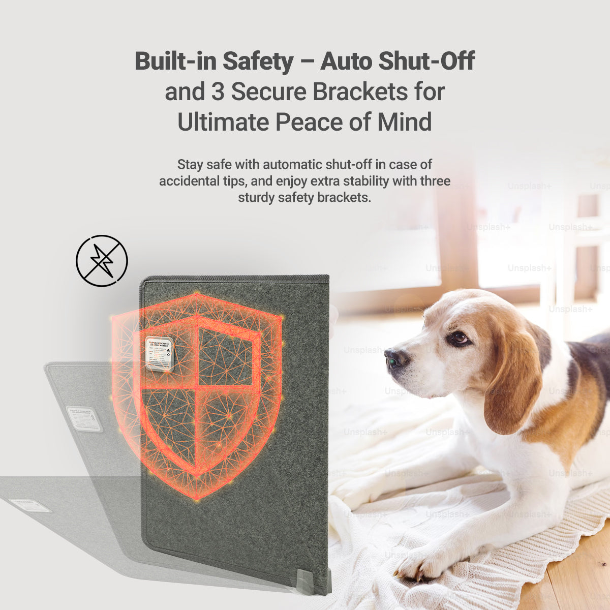 Foldable Space Heater - Silent Radiant Heat - Leg & Foot Warmer with Thermostat (NZ/AU Plug)