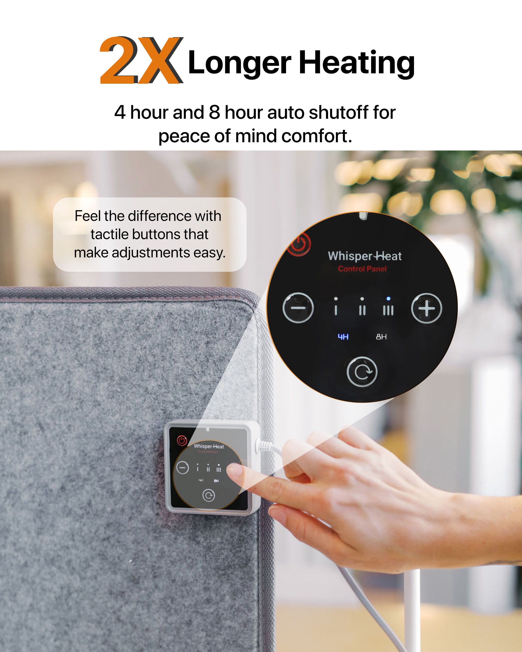 Foldable Space Heater - Silent Radiant Heat - Leg & Foot Warmer with Thermostat (NZ/AU Plug)