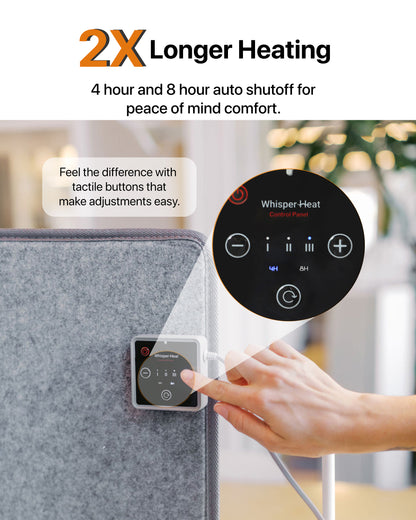 Foldable Space Heater - Silent Radiant Heat - Leg & Foot Warmer with Thermostat (NZ/AU Plug)